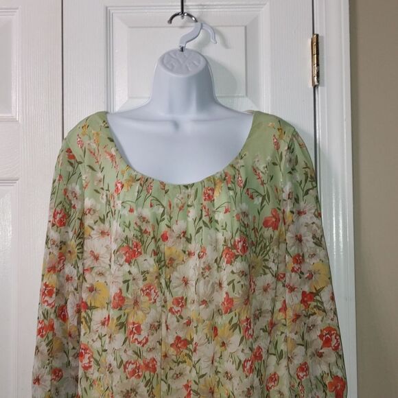 Roz & Ali floral print spring summer fall  casual blouse  Sz 2X - Picture 3 of 4